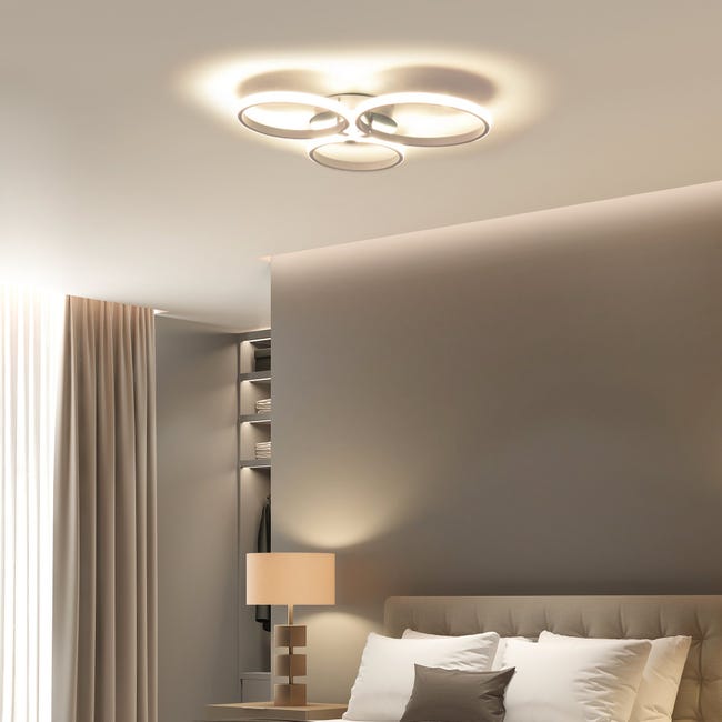 Plata libertad Malversar Lámpara de techo LED IP20 46W 4500lm para salón HOMCOM 56x47x8cm plata |  Leroy Merlin