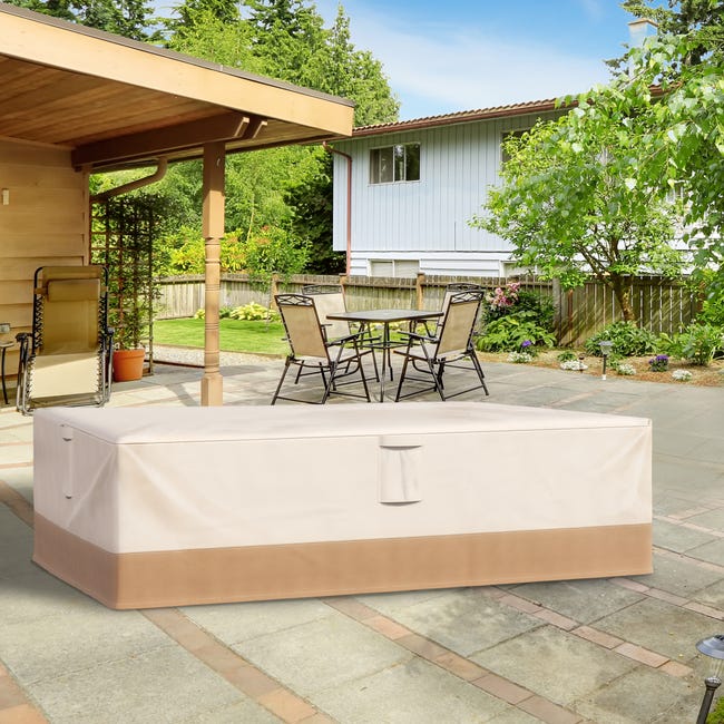 Arreglo retirada Generoso Funda protectora para muebles de jardín Outsunny 275x208x78 cm beige | Leroy  Merlin