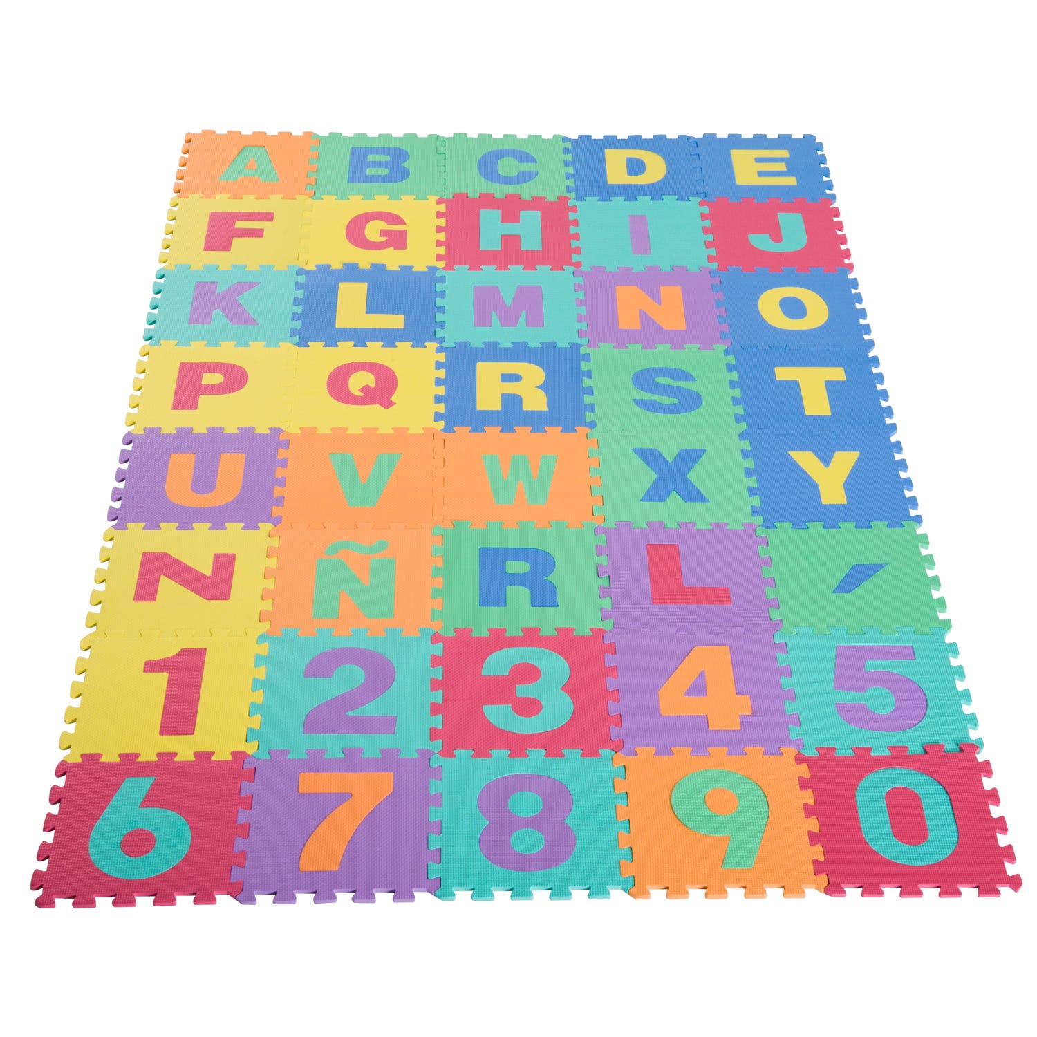 Alfombra puzzle para bebés Homcom multicolor 182,5x182,5x1 cm
