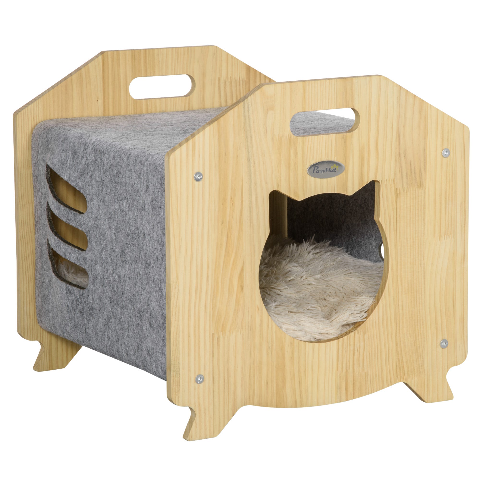 Caseta para gatos de madera con aislamiento tamaño L