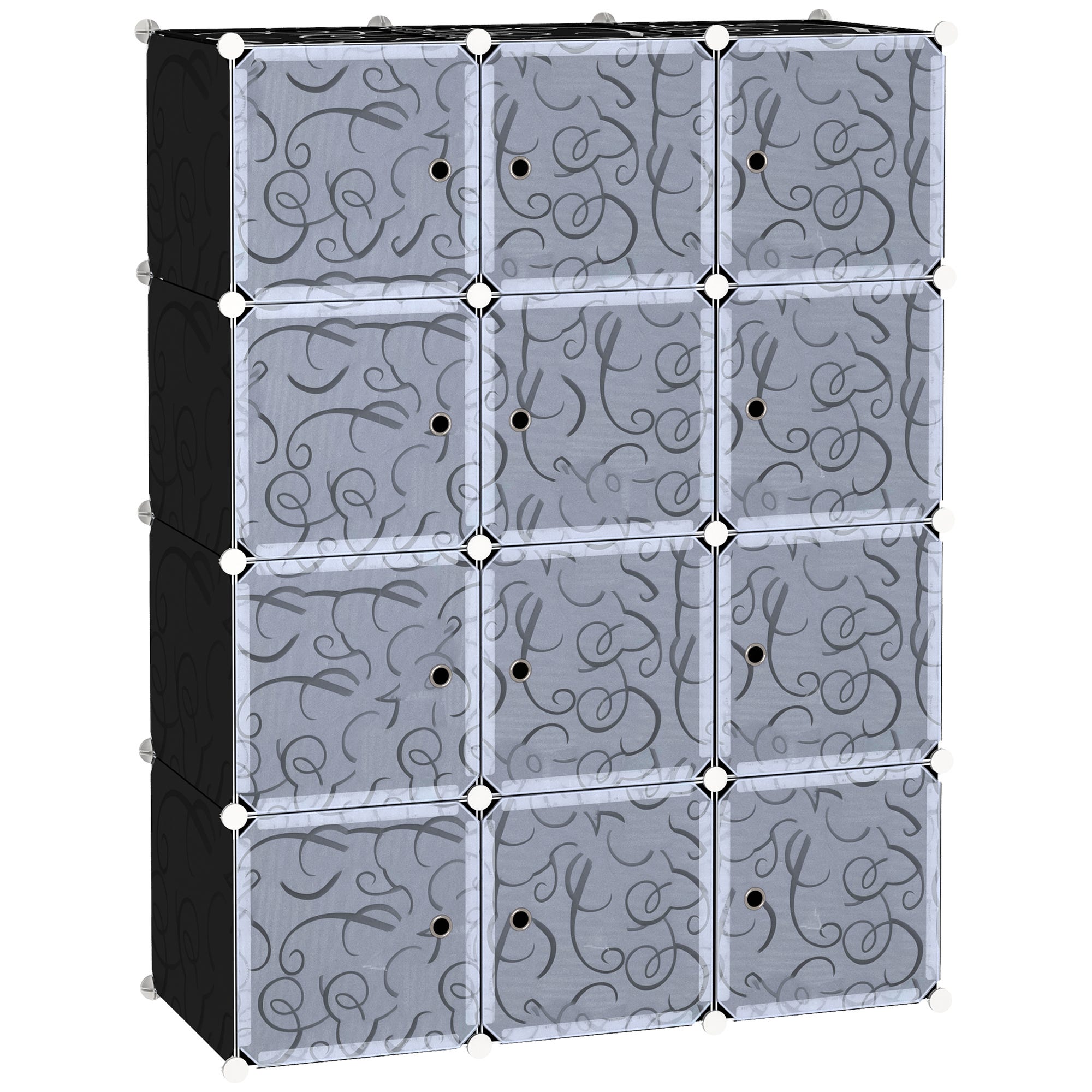 Cajas de zapatos de plástico de 8 cubos HOMCOM 28x36x21cm transparente