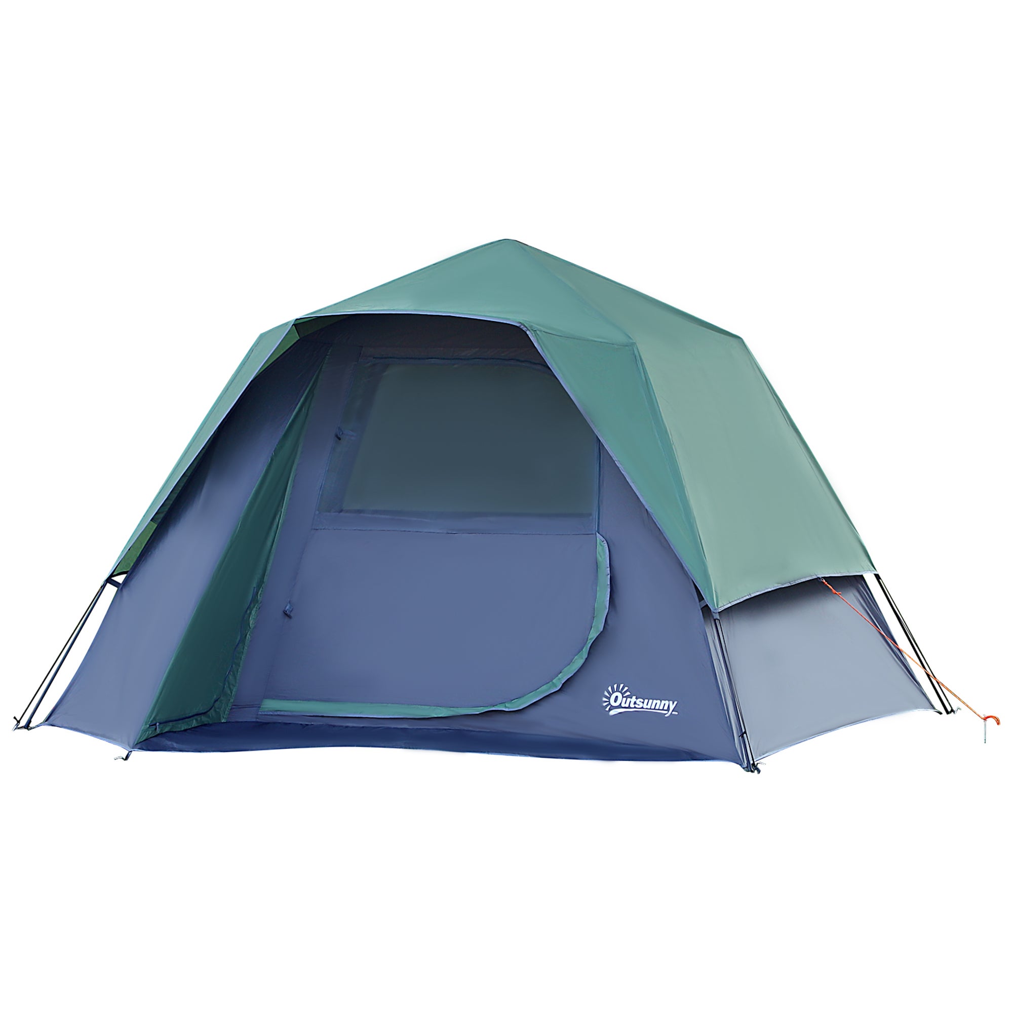 Tenda de Campismo Outsunny Verde Poliéster, Fibra de Vidro, Metal  480x220x190cm_A20-163