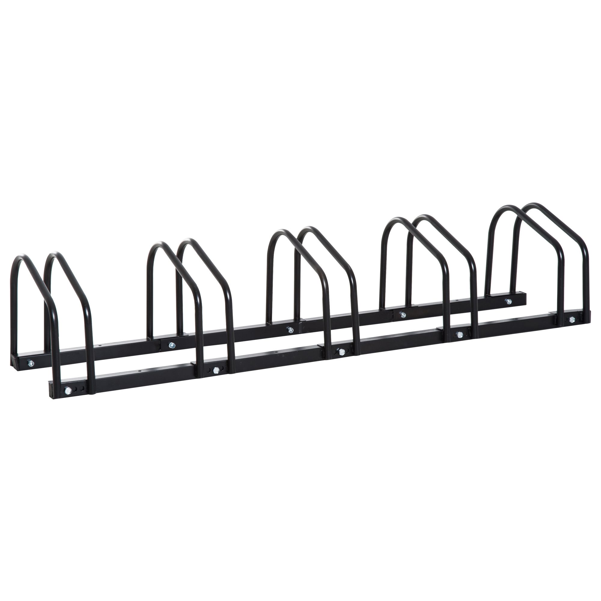 Aparcamiento para bicicletas HOMCOM negro 130x33x27 cm AA0 025BK