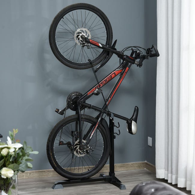 Soporte para bicicleta HOMCOM negro 66x56x73,5 cm metal pp