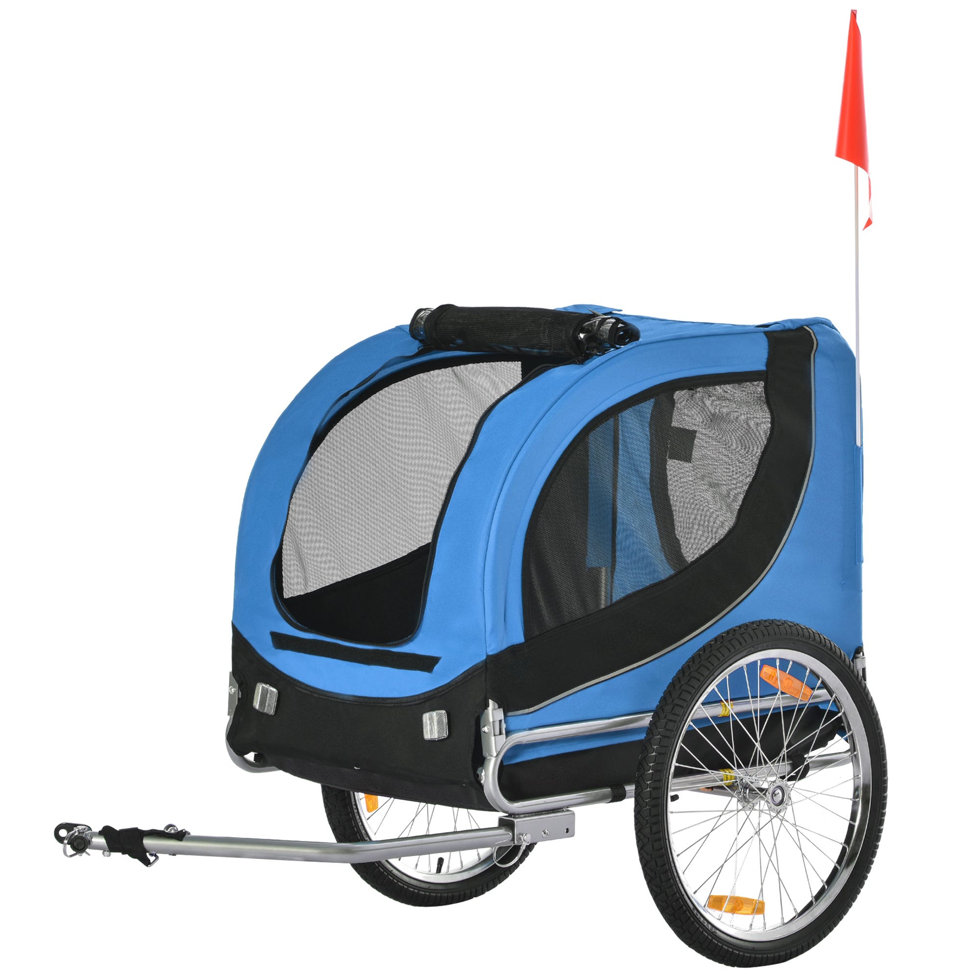 Remolque bici de mascota Pawhut azul 130x73x90 cm