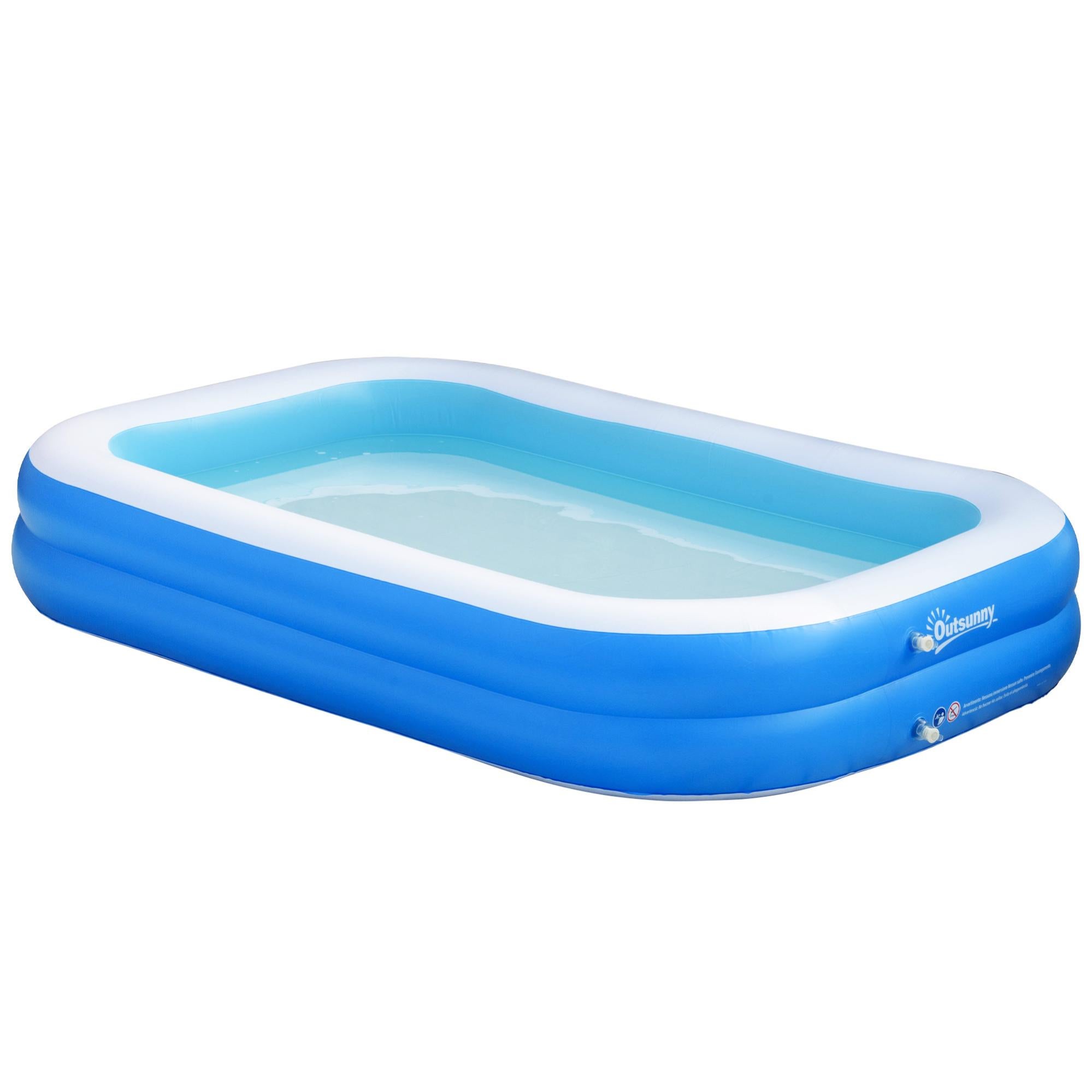 Piscina Hinchable 1.300 Litros 2 Personas Outsunny 262X176X56 Cm Azul