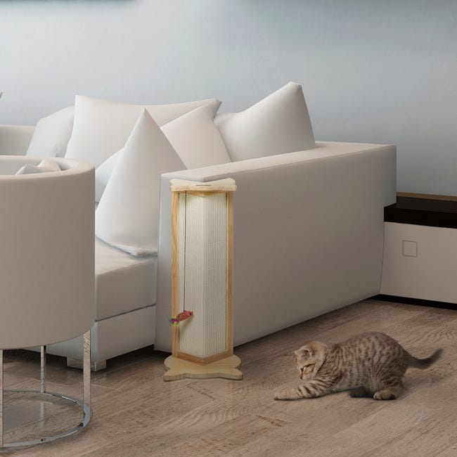 Squared' - Rascador para gatos y esquinas para sillón/protector de muebles  (beige)