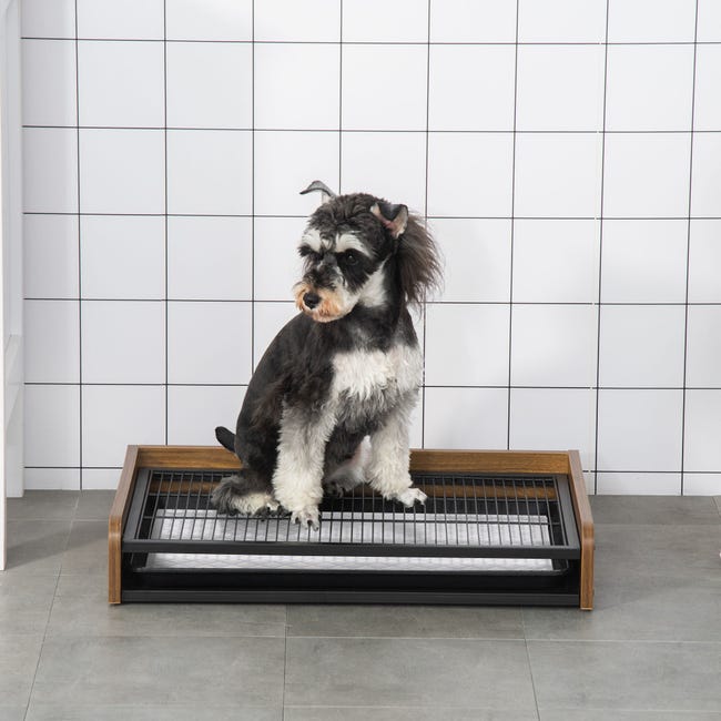 Inodoro para perros con bandeja extraíble PawHut 62x44,5x11cm negro