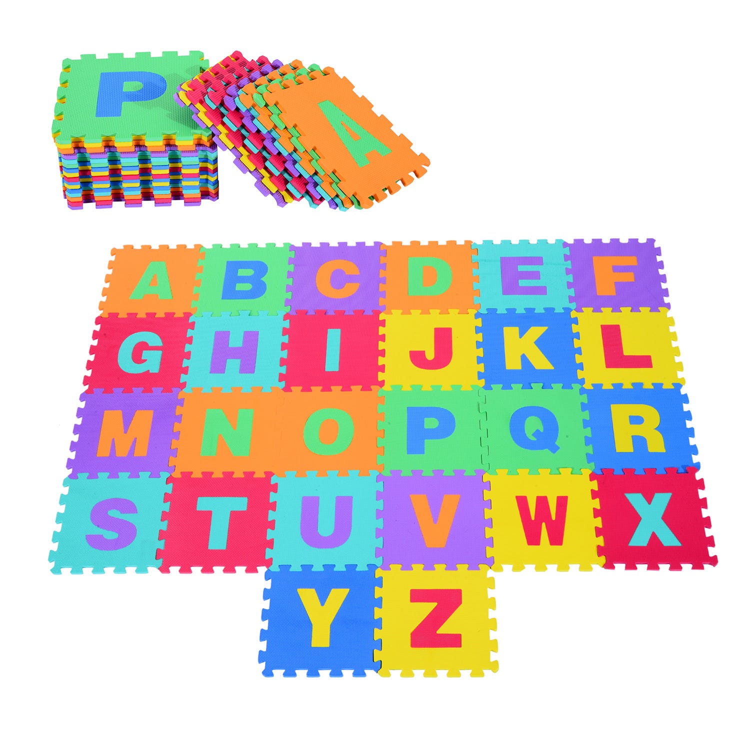 Alfombra puzzle Homcom colores variados 31x31x1 cm