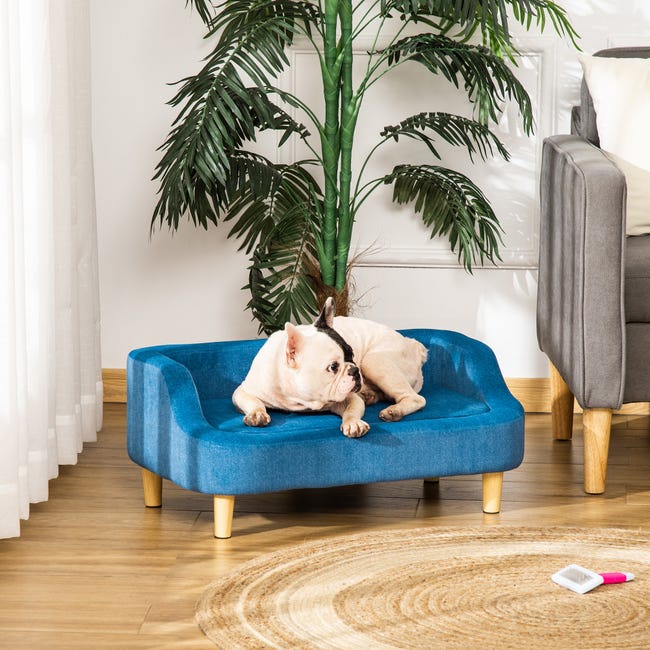 reporte Humedad Contradicción Sofá para mascotas perros con cojín extraíble PawHut 70x40x31 cm azul |  Leroy Merlin