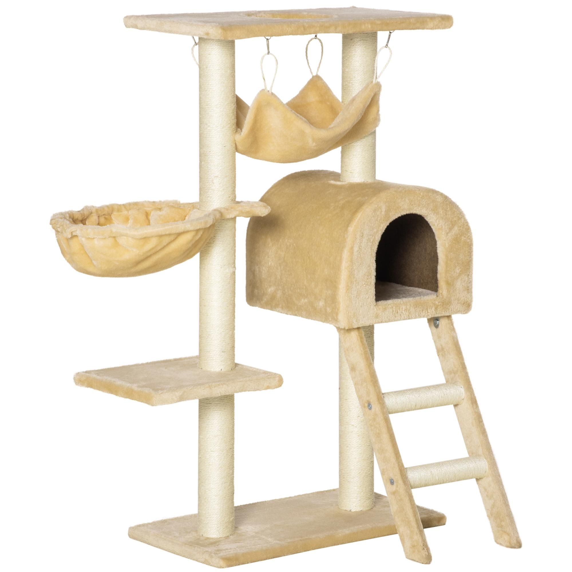 rbol rascador para gatos con cueva cesta PawHut 54x29 5x98 cm