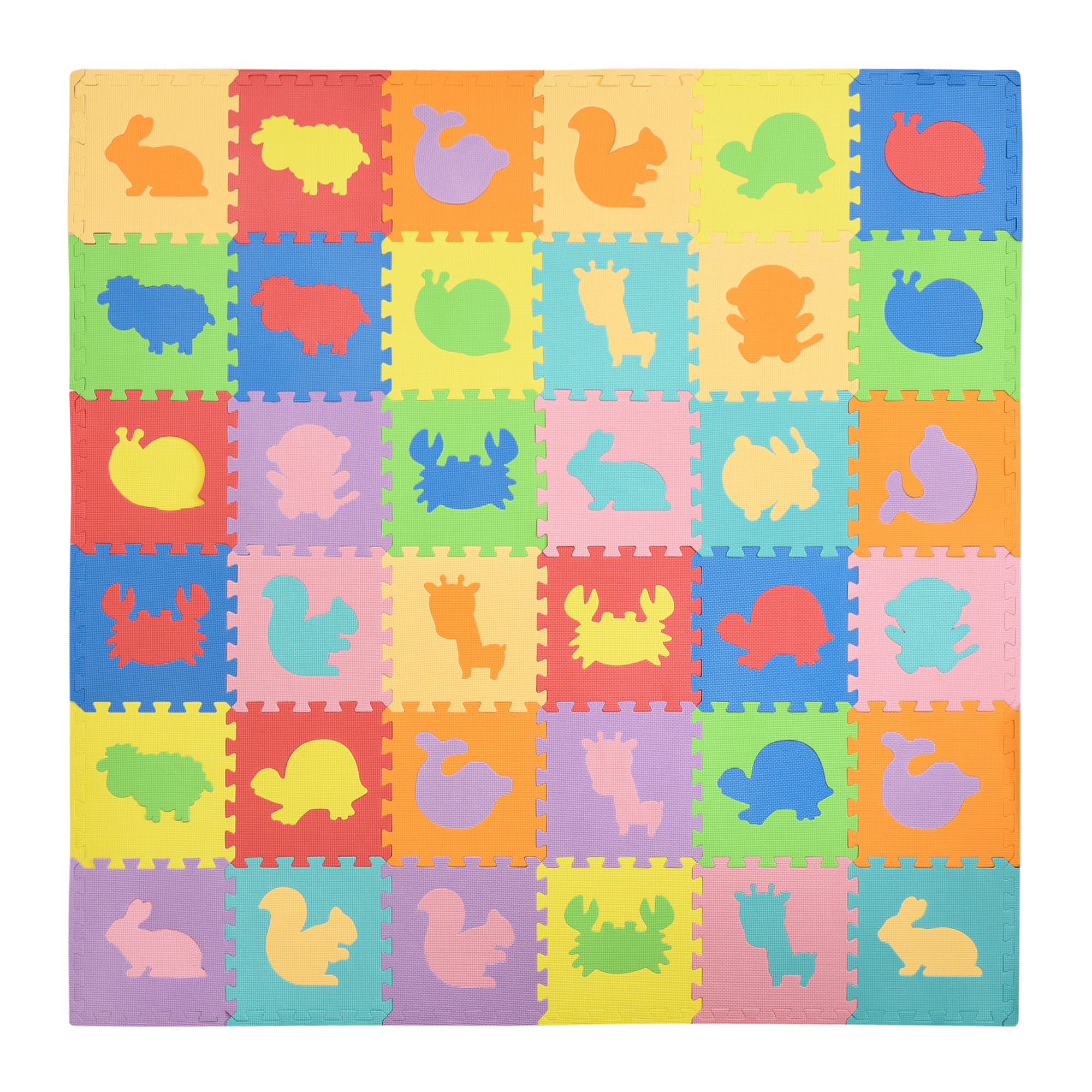Alfombra puzzle para bebés Homcom multicolor 182,5x182,5x1 cm