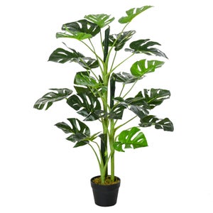 Planta Artificial De Peva Pp Bambú Homcom Ø15x90 Cm-verde con