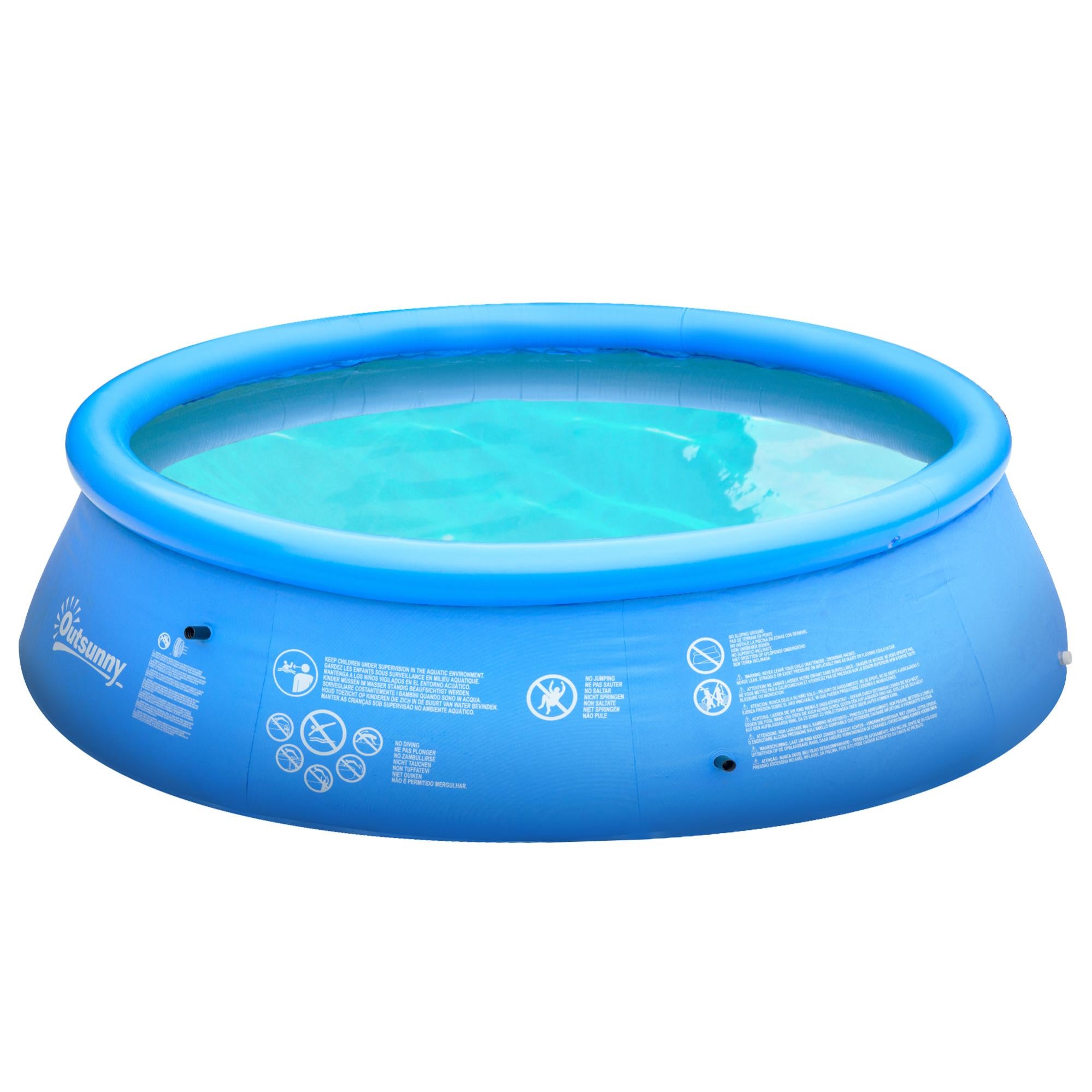 Piscina Hinchable Familiar 4.000 Litros Outsunny Ø274X76 Cm Azul