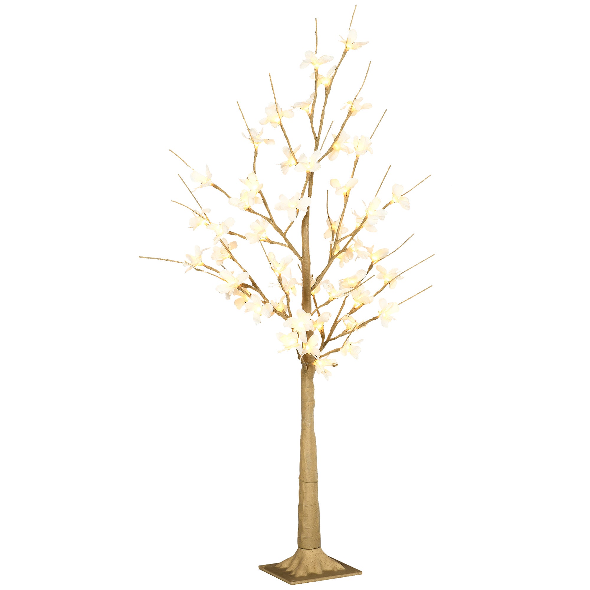 Árbol de flor cerezo con 48 luces LED IP44 HOMCOM 18x18x120 cm caqui |  Leroy Merlin