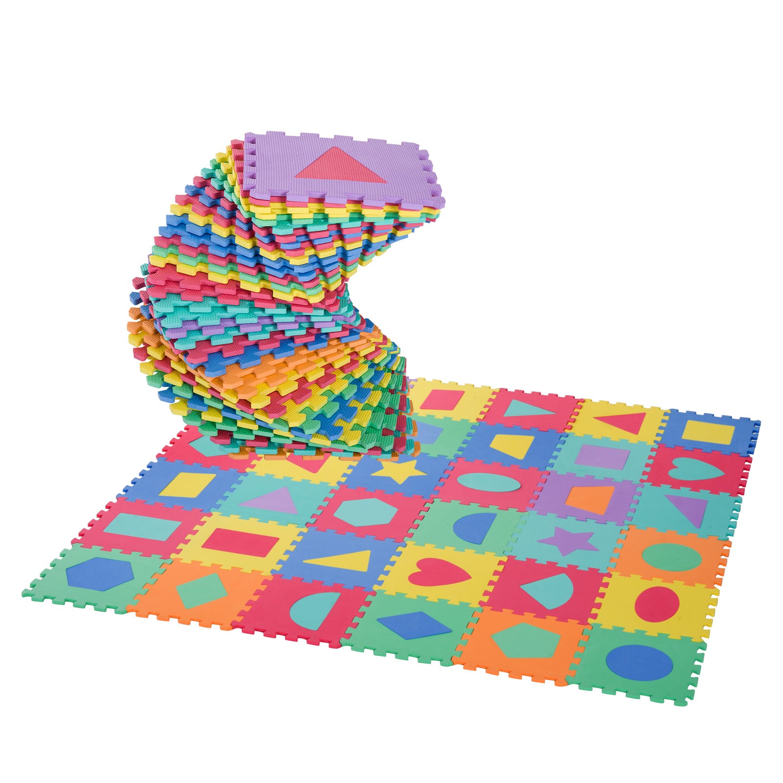 Alfombra puzzle infantil Homcom colores variados 31x31x1 cm