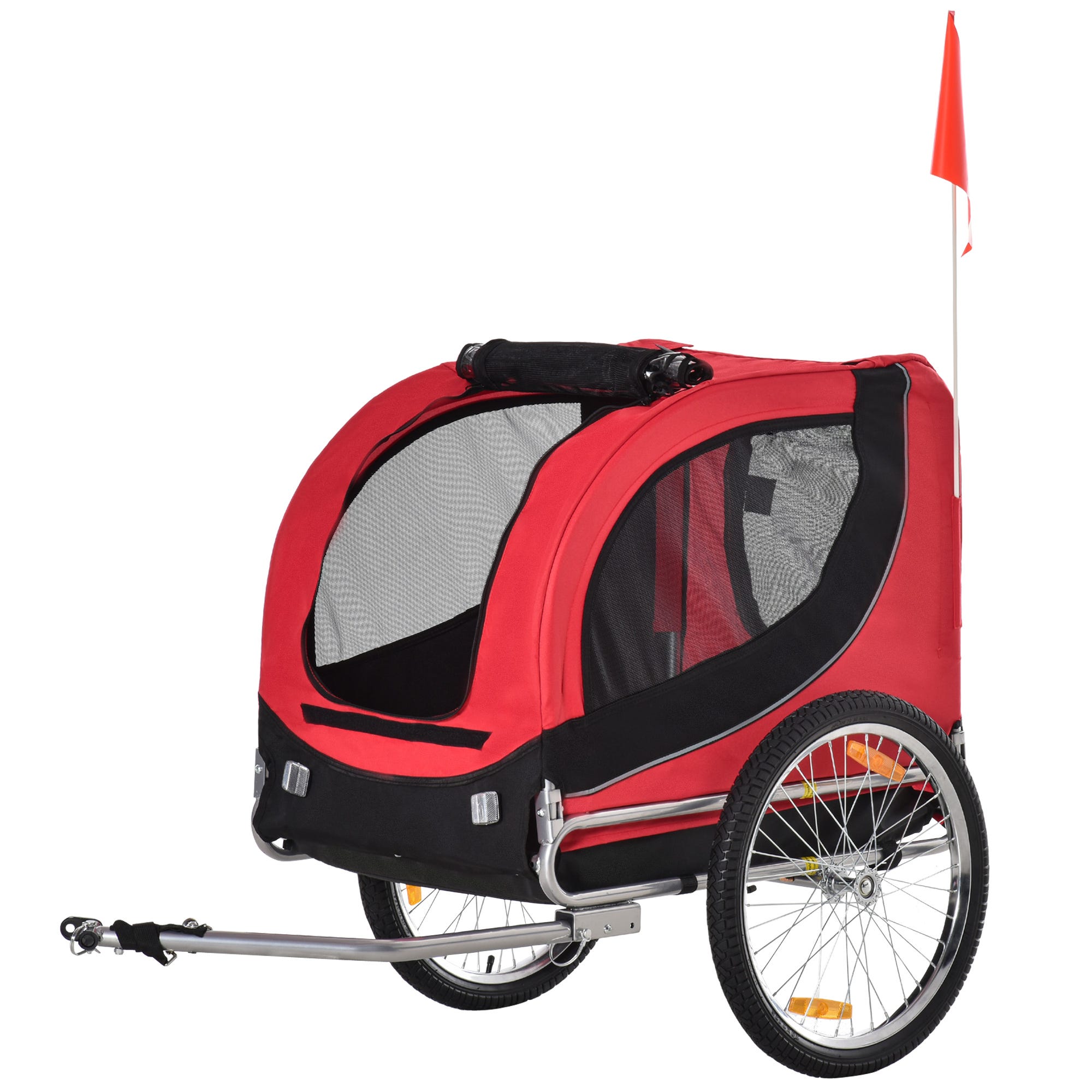 Remolque bici de mascota Pawhut rojo 130x73x90 cm