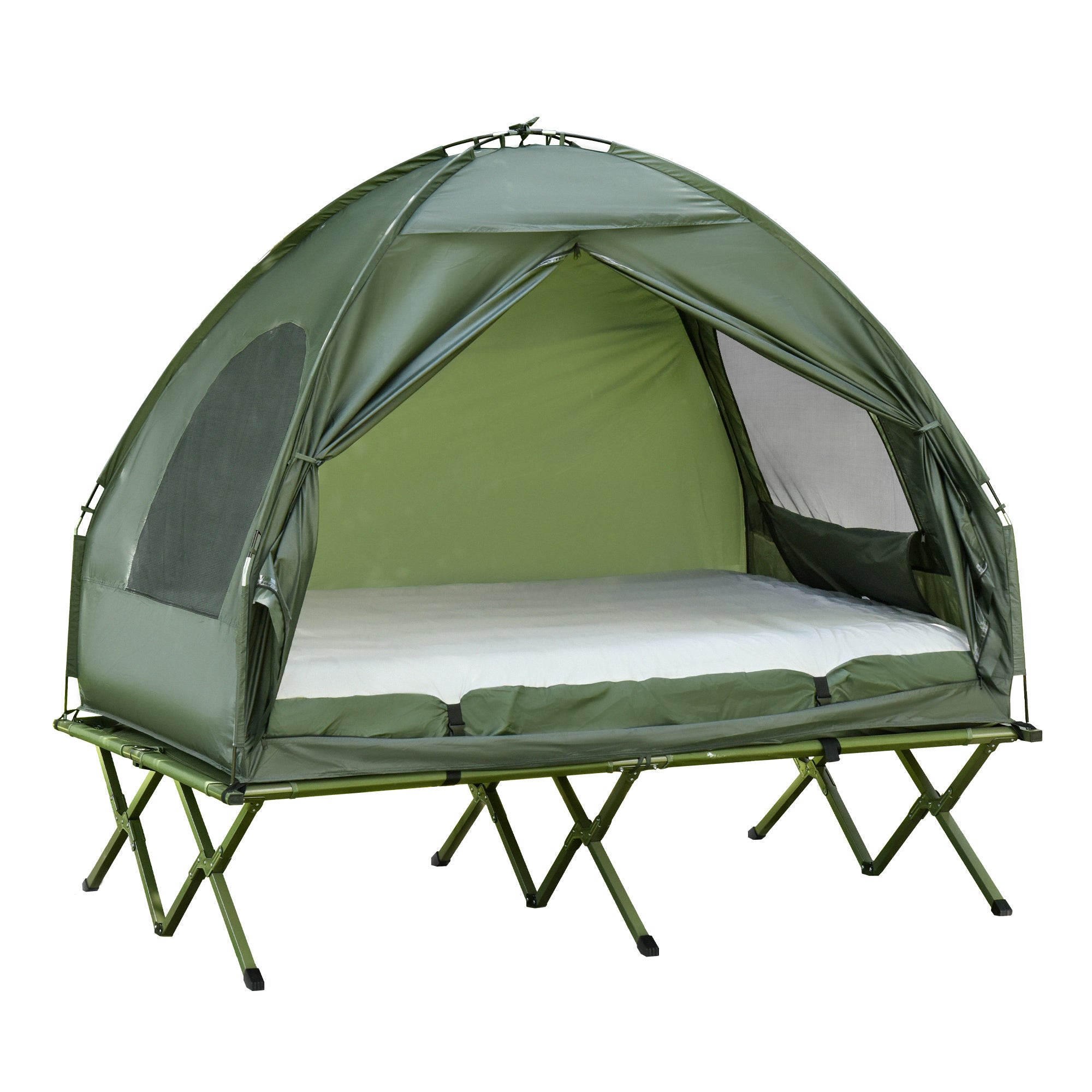 Outsunny Cama de Camping Plegable de Aluminio con Bolsa de