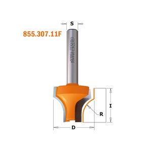 Fraise de défonceuse carbure profils 1/4 rond guide à billes diamètre 21  mm, queue 6 mm ❘ Bricoman