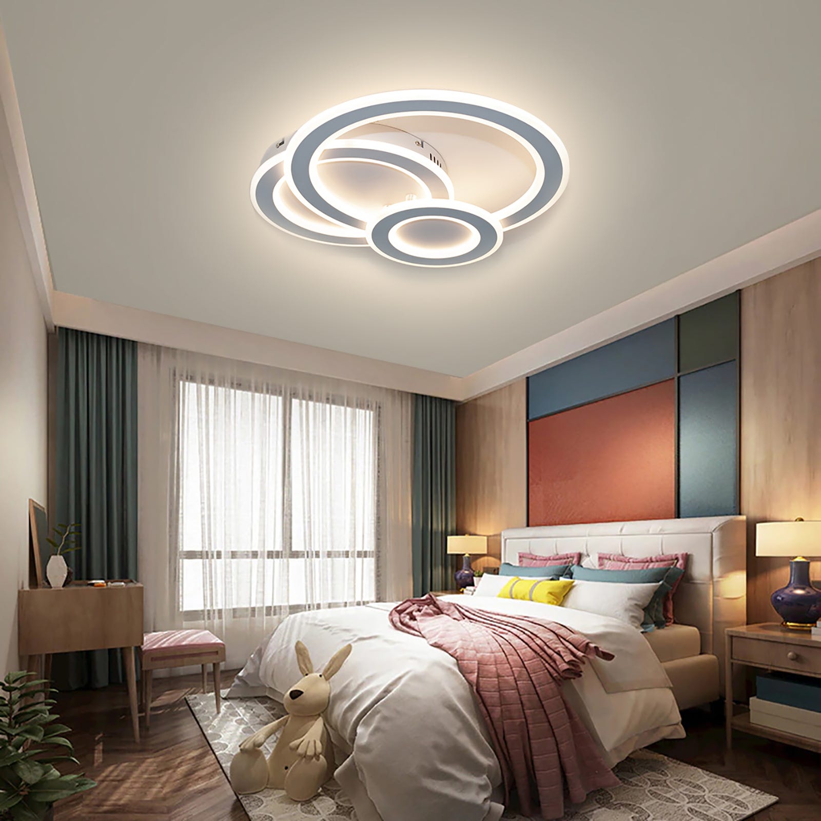 CANDY Plafonnier LED 105W CCT 3000K à 6500K plafonnier moderne dimmable  chambre à coucher télécommande 8573lm 230V