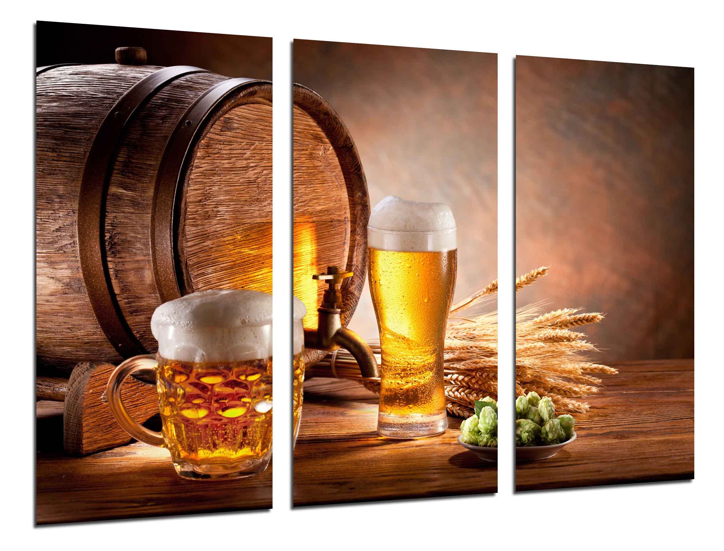 Birreria, Birra Bionda e Tostata, stampa fotografica su legno, pittura  decorativa moderna