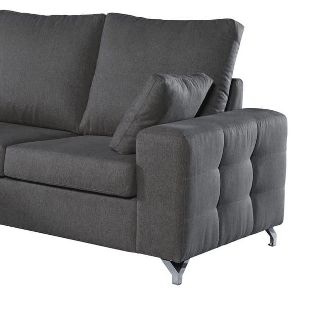 Sofa Chaise Longue MIMIR IZQUIERDA Capitone Gris Marengo Tejido