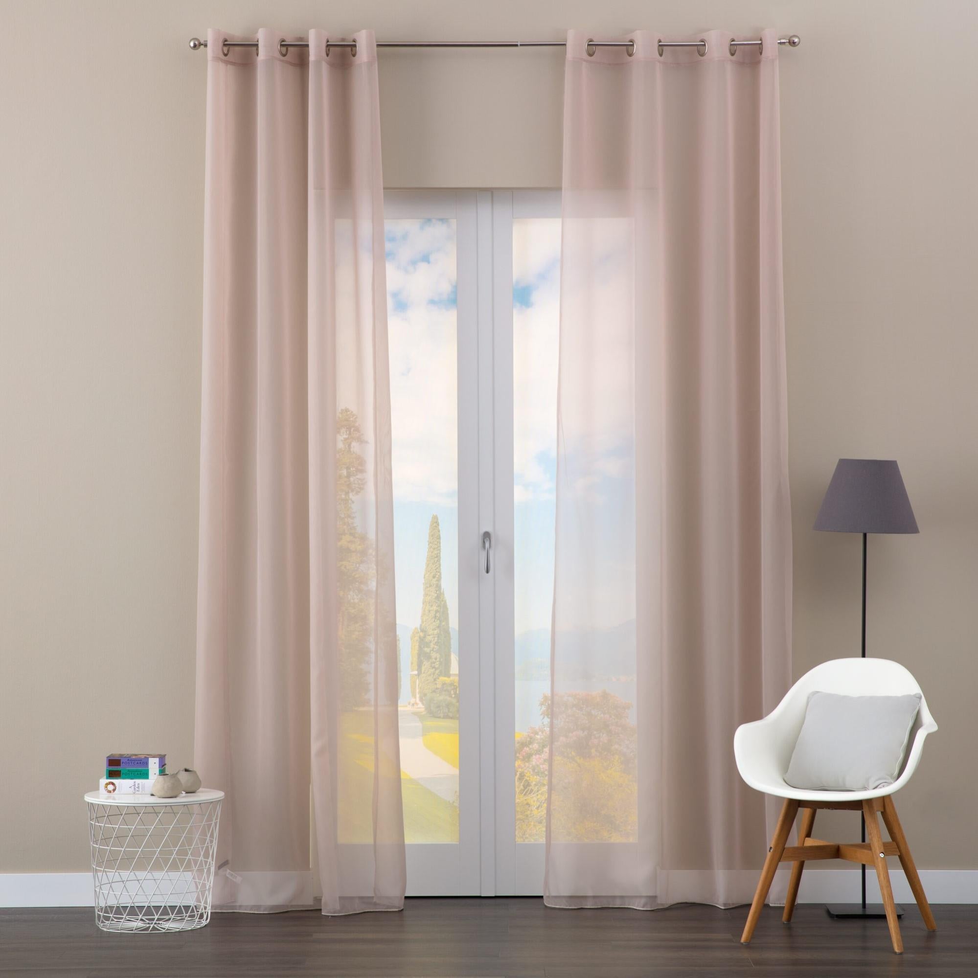 Linea oro Tenda per Interni Finestra Balcone, Tenda con Occhielli Tenda a Pannello Tende a Vela Trasparente per Soggiorno e Camera da Letto Modello Orissa Grigio cm 140x280