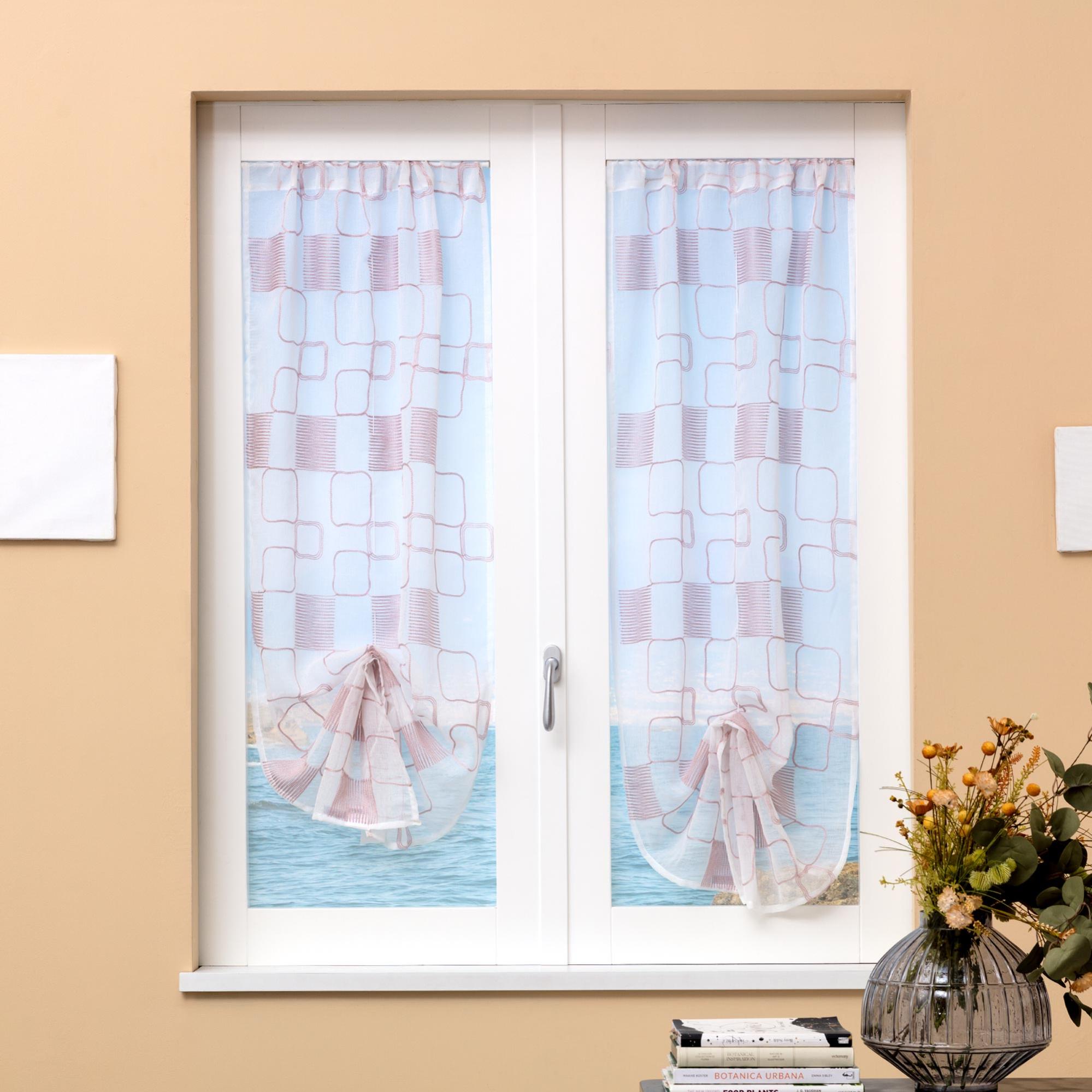 Coppia Tendine A Vetro Semitrasparenti – Tinta Unita 100% Poliestere – Misure 60x150 Cm O 60x230 Cm
