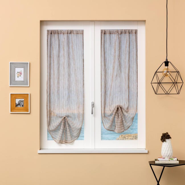 Coppia tendine a vetro per finestra e balcone regolabili semitraparente Nolita - fashion home pagano - Mis. 150 x 60 Coppia tendine a vetro per finestra e balcone regolabili semitraparente Nolita - fashion home pagano - Mis. 150 x 60