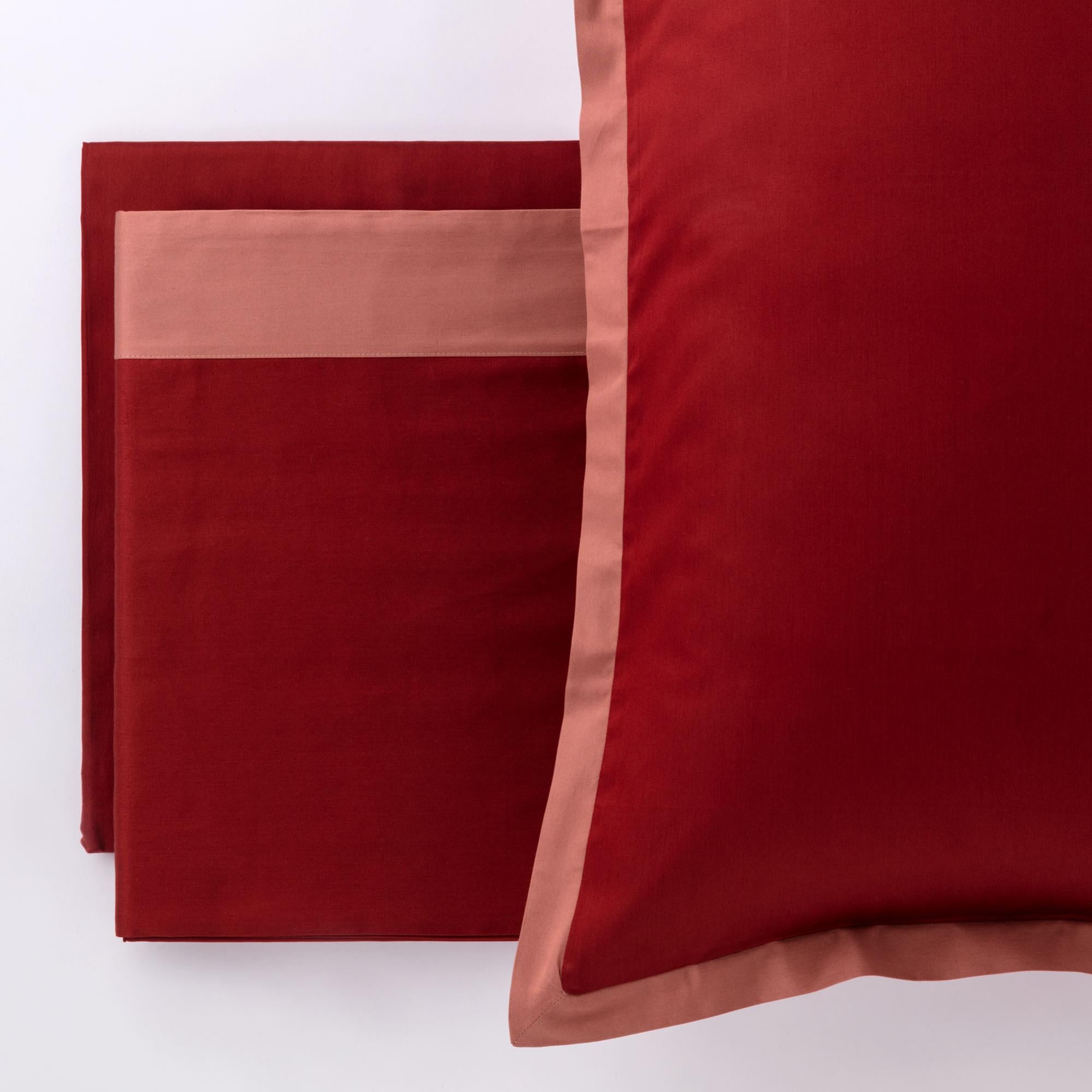 PETTI Artigiani Italiani - Set Lenzuola Letto Matrimoniale con Doppia Balza in Raso 4 Pezzi 180x200 Lenzuola in Percalle di Cotone - Lenzuolo con Angoli, Lenzuolo sopra e 2 Federe, Celeste