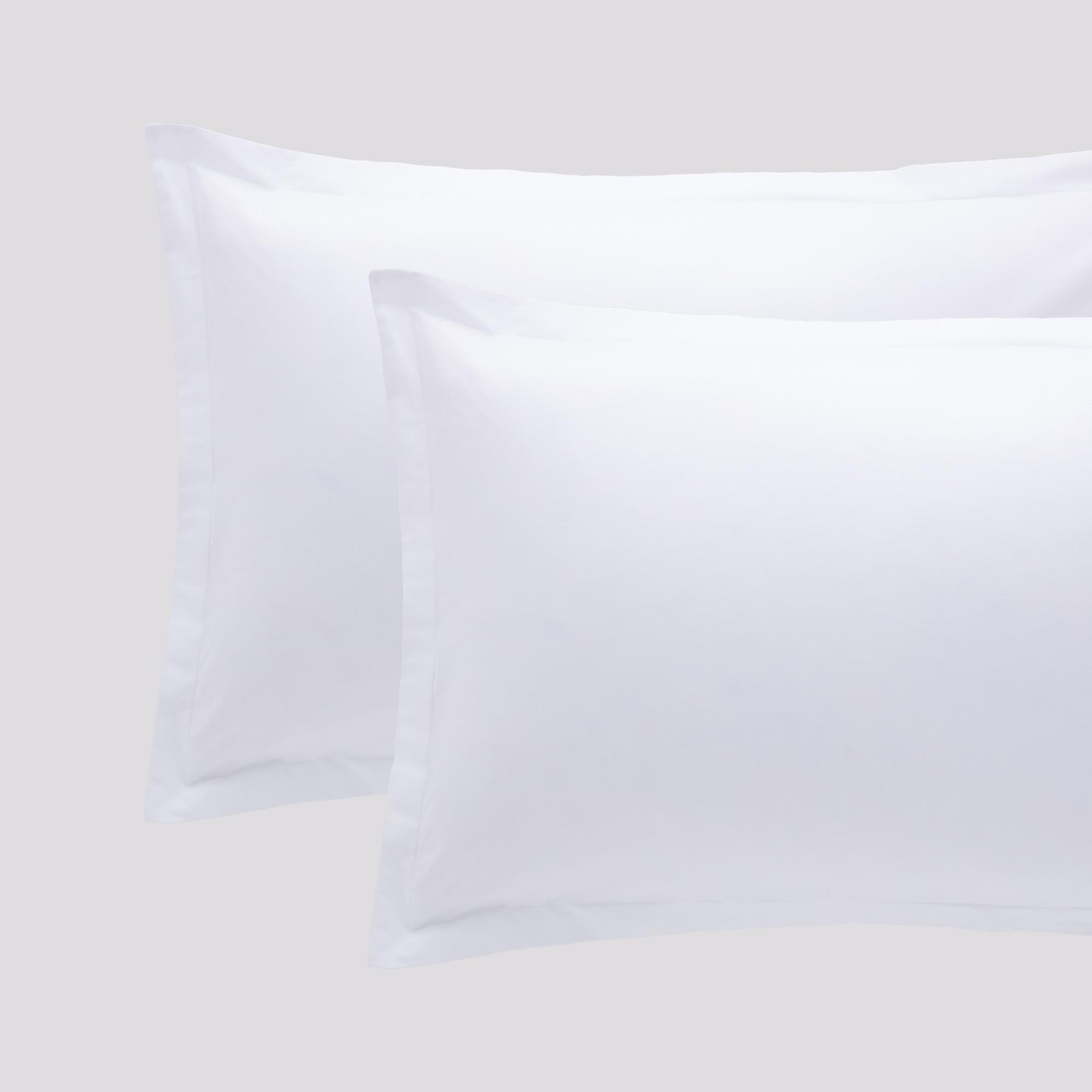 BOSSI - Coppia Federe Con Volant 100% Cotone - Made In Italy - Bianco, 1 Coppia - 2