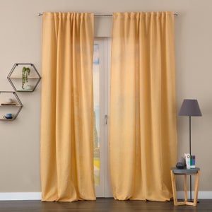 vidaXL 2 Pz Tende in Voile 140x175 cm Giallo