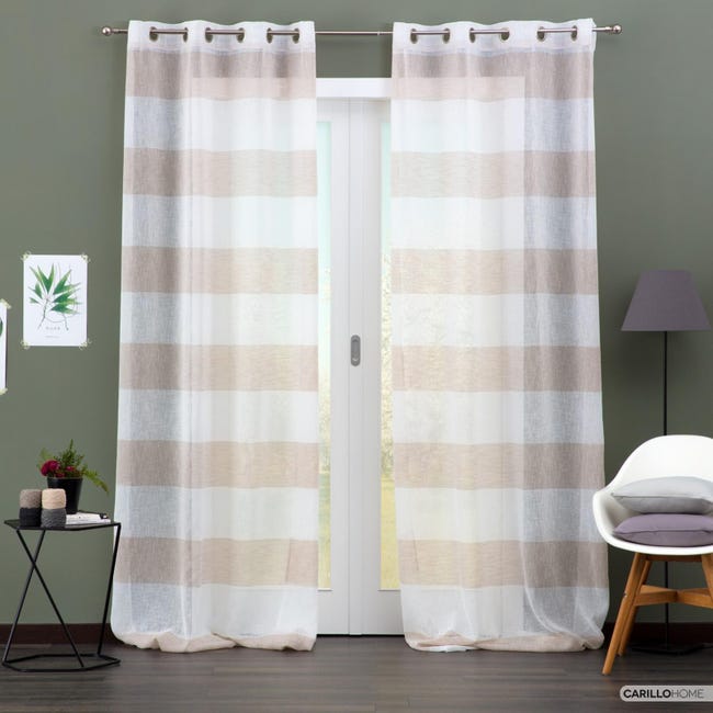Linea oro Tenda Finestra/Balcone con Occhielli Tenda a Pannello Tende a Vela Trasparente per Soggiorno e Camera da Letto Modello Surat Tortora cm 140x280 Linea oro Tenda Finestra/Balcone con Occhielli Tenda a Pannello Tende a Vela Trasparente per Soggiorno e Camera da Letto Modello Surat Tortora cm 140x280