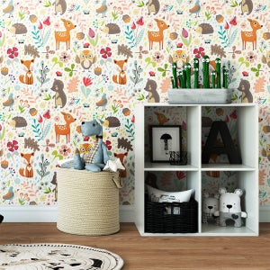 Vinilo papel tapiz de niños los animales del espacio - adhesivo de pared -  revestimiento sticker mural decorativo - 50x50cm