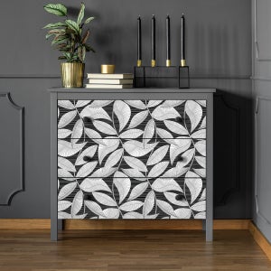 Vinilo muebles escandinavos diseño de madera negro - adhesivo de