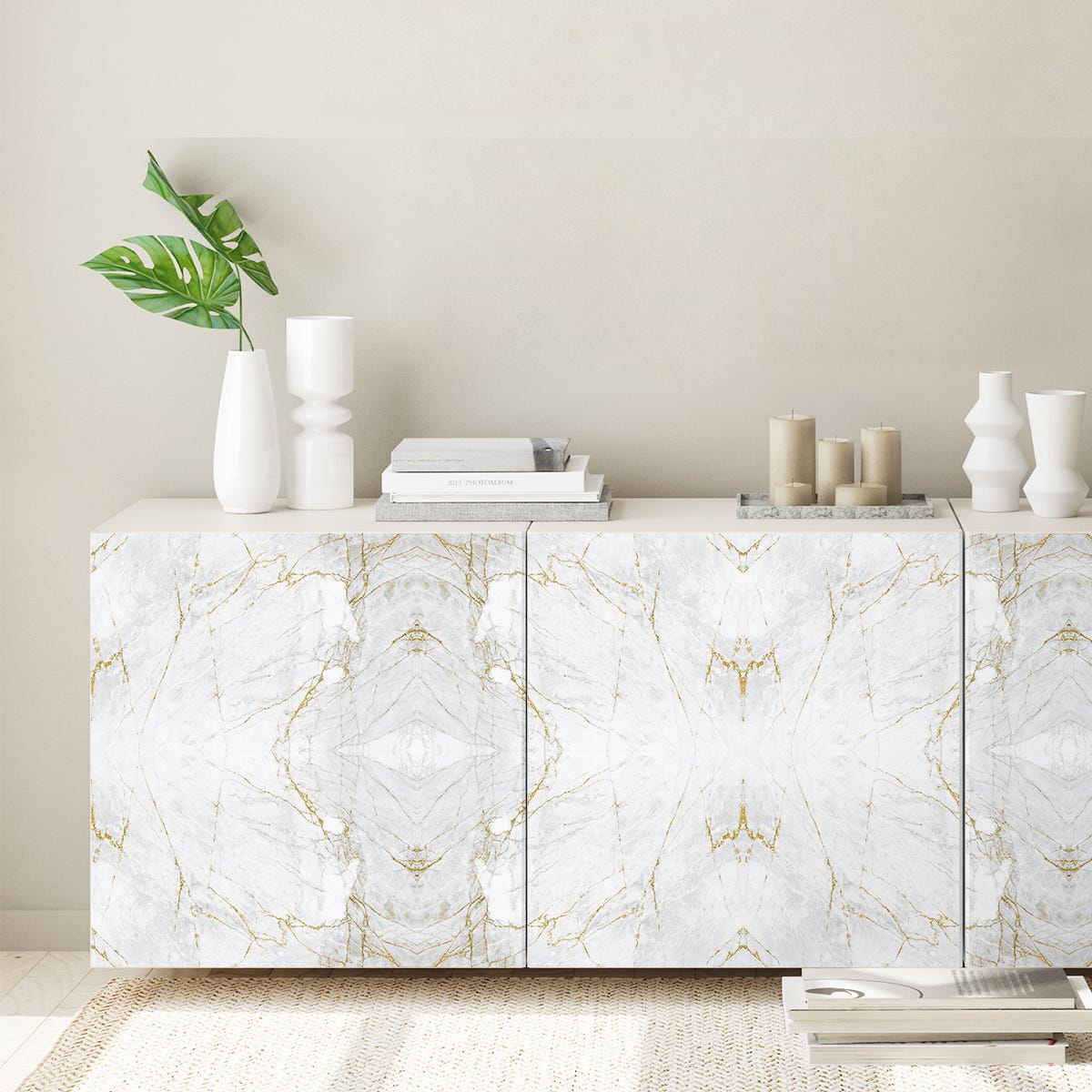 Vinilo mármol para muebles plata y oro - adhesivo de pared - revestimiento  sticker mural decorativo - 40x60cm