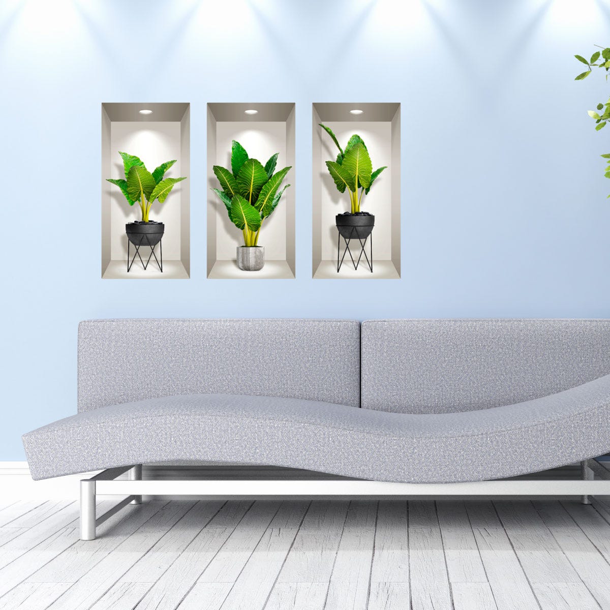 Adesivo 3D le piante decorative rimangono - Sticker adesivo - adesivi murali  - 80x120cm