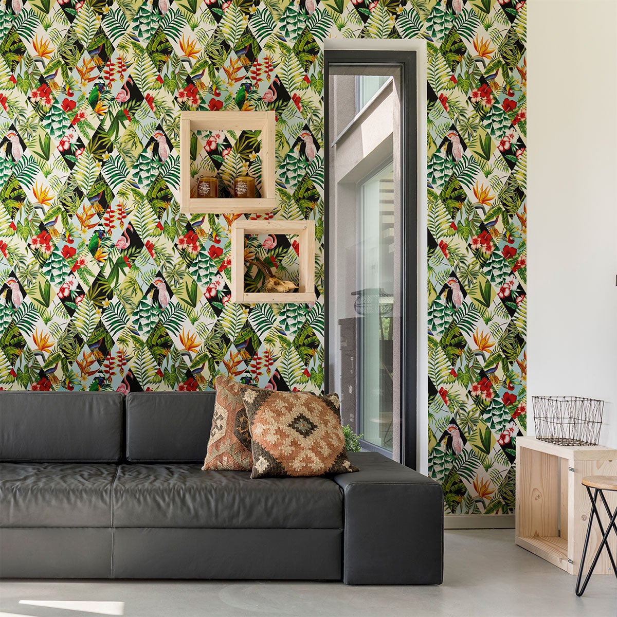 Vinilo papel tapiz tropical jungle - adhesivo de pared - revestimiento  sticker mural decorativo - 40x40cm