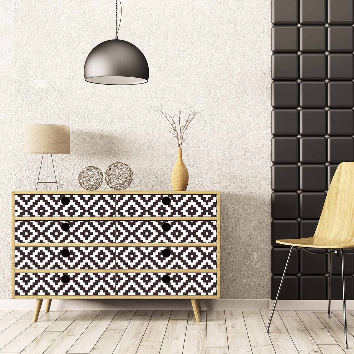 Vinilo muebles escandinavos severuy - adhesivo de pared - revestimiento  sticker mural decorativo - 60x90cm