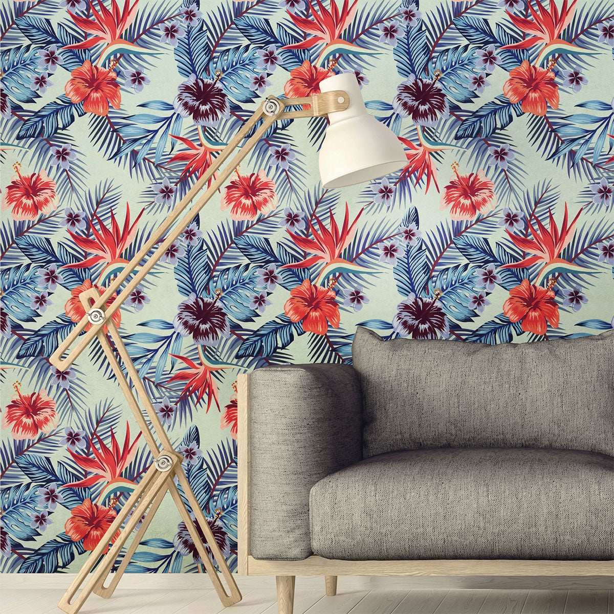 Vinilo tapiz tropical Natal - adhesivo de pared - revestimiento sticker  mural decorativo - 50x50cm