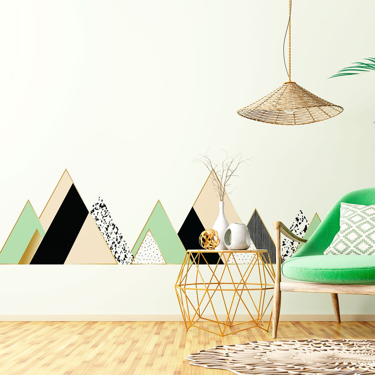 Vinilo Adhesivo Muebles Triángulos Colores 66 x 100 cm