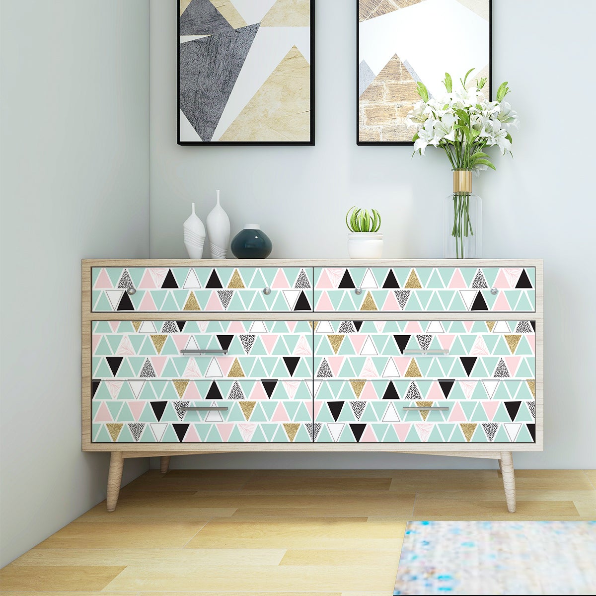 Vinilo muebles escandinavos clarikq - adhesivo de pared - revestimiento  sticker mural decorativo - 60x90cm