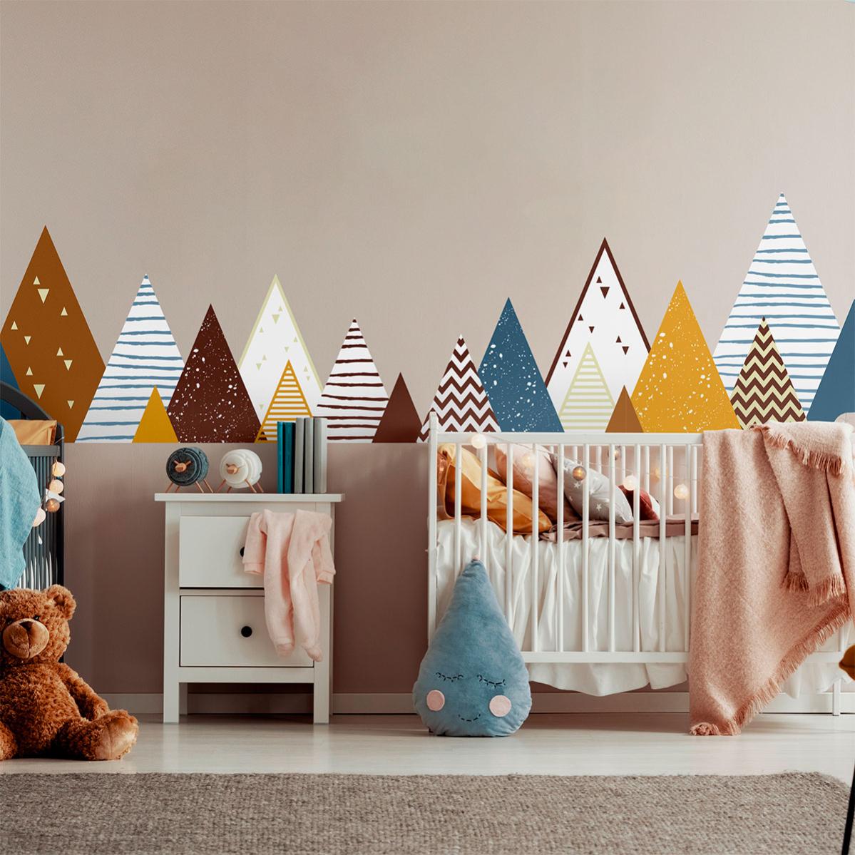 Stickers Muraux Enfants - Décoration Chambre Bébé - Autocollant Sticker Mural Geant Enfant Montagnes Scandinaves Rocka 40x60cm 86323093