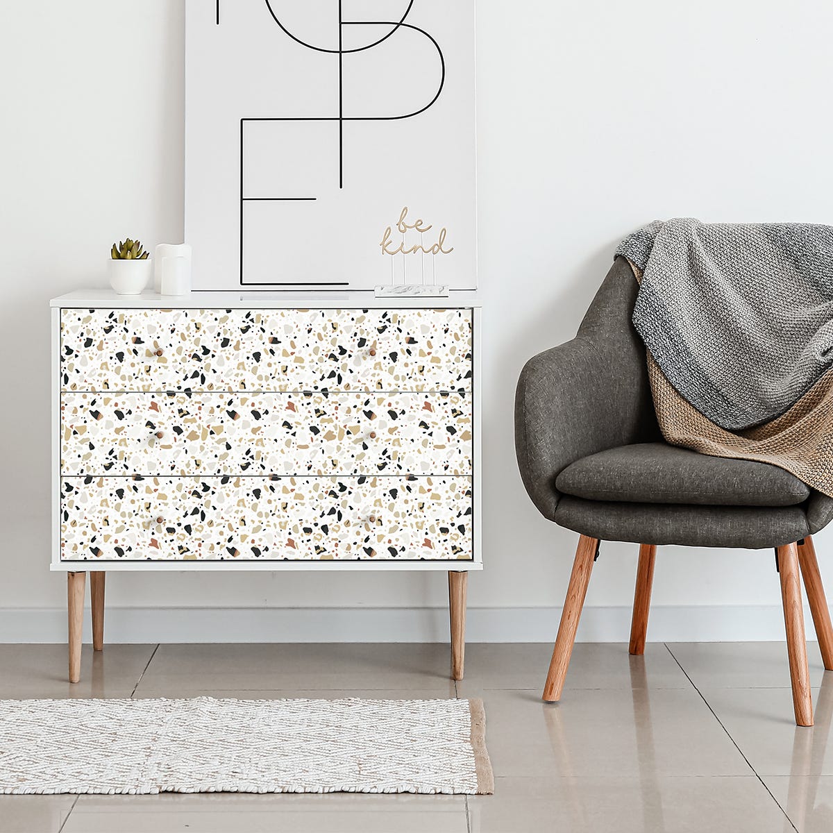 Vinilo para muebles zorros de madera - adhesivo de pared - revestimiento  sticker mural decorativo - 60x90cm