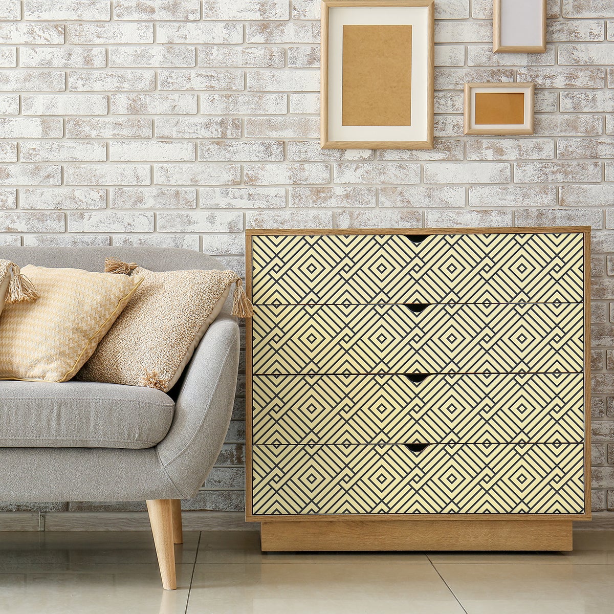Vinilo escandinavo para muebles jenvak - adhesivo de pared - revestimiento  sticker mural decorativo - 60x90cm