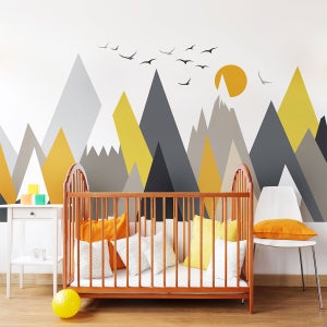 Stickers enfant montagnes scandinaves fransika 50 x 75 cm