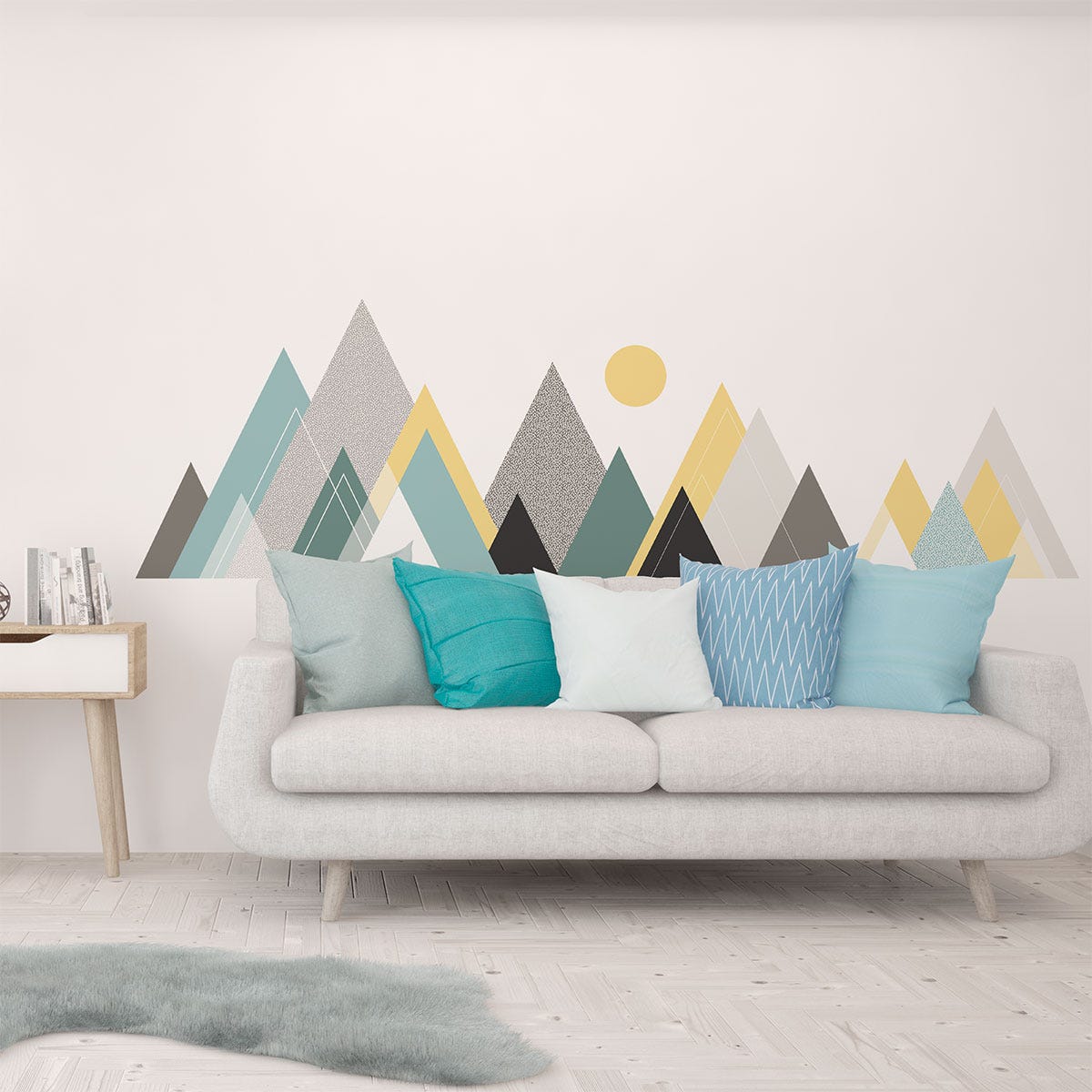 Stickers muraux - Décoration chambre salon - Autocollant Sticker mural  géant montagnes scandinaves OURAL - 120x180cm