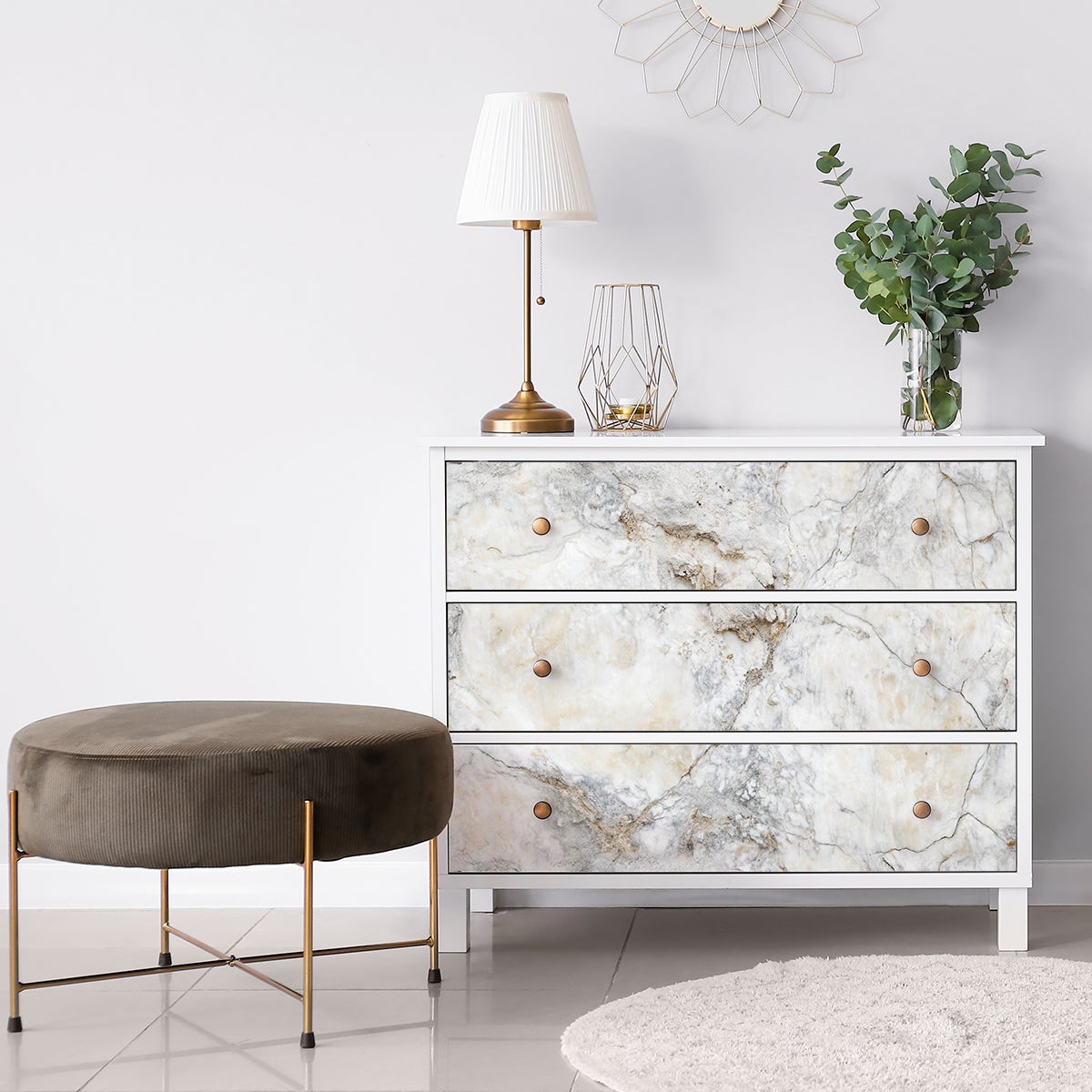 Vinilo muebles mármol de palma - adhesivo de pared - revestimiento sticker mural decorativo - 60x90cm