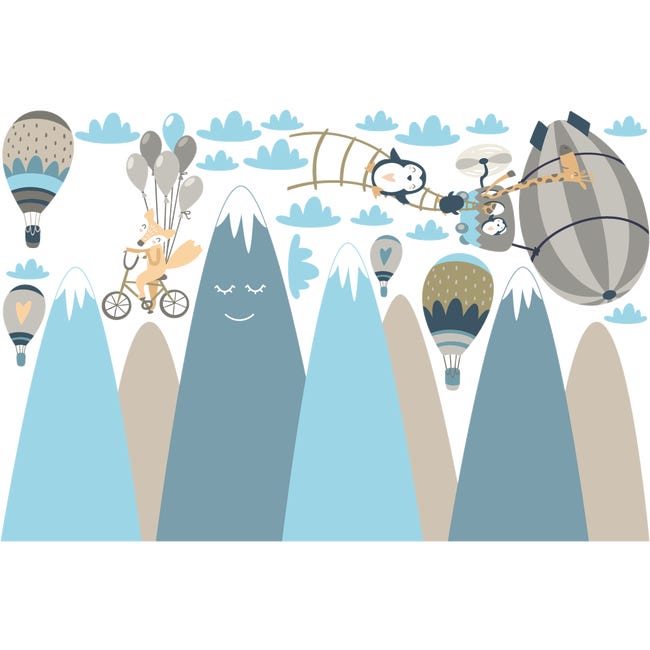 Stickers muraux montagnes scandinaves - Décoration enfant - MARIKA au  meilleur prix