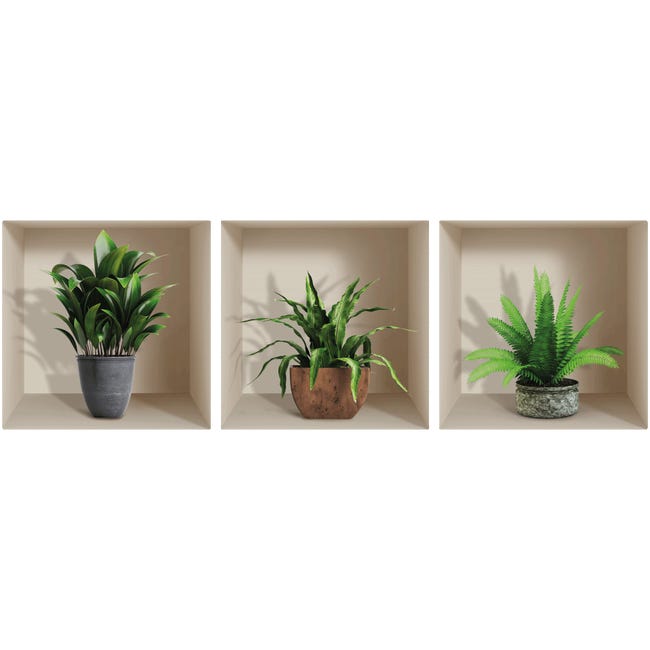 Pegatina de 3D plantas tropicales - adhesivo de pared